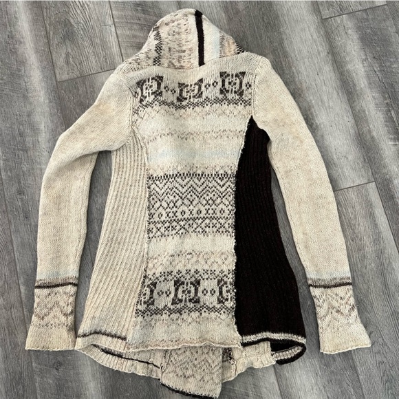 Free People Wool Patchwork Cardigan Sweater. - Picture 3 of 13
